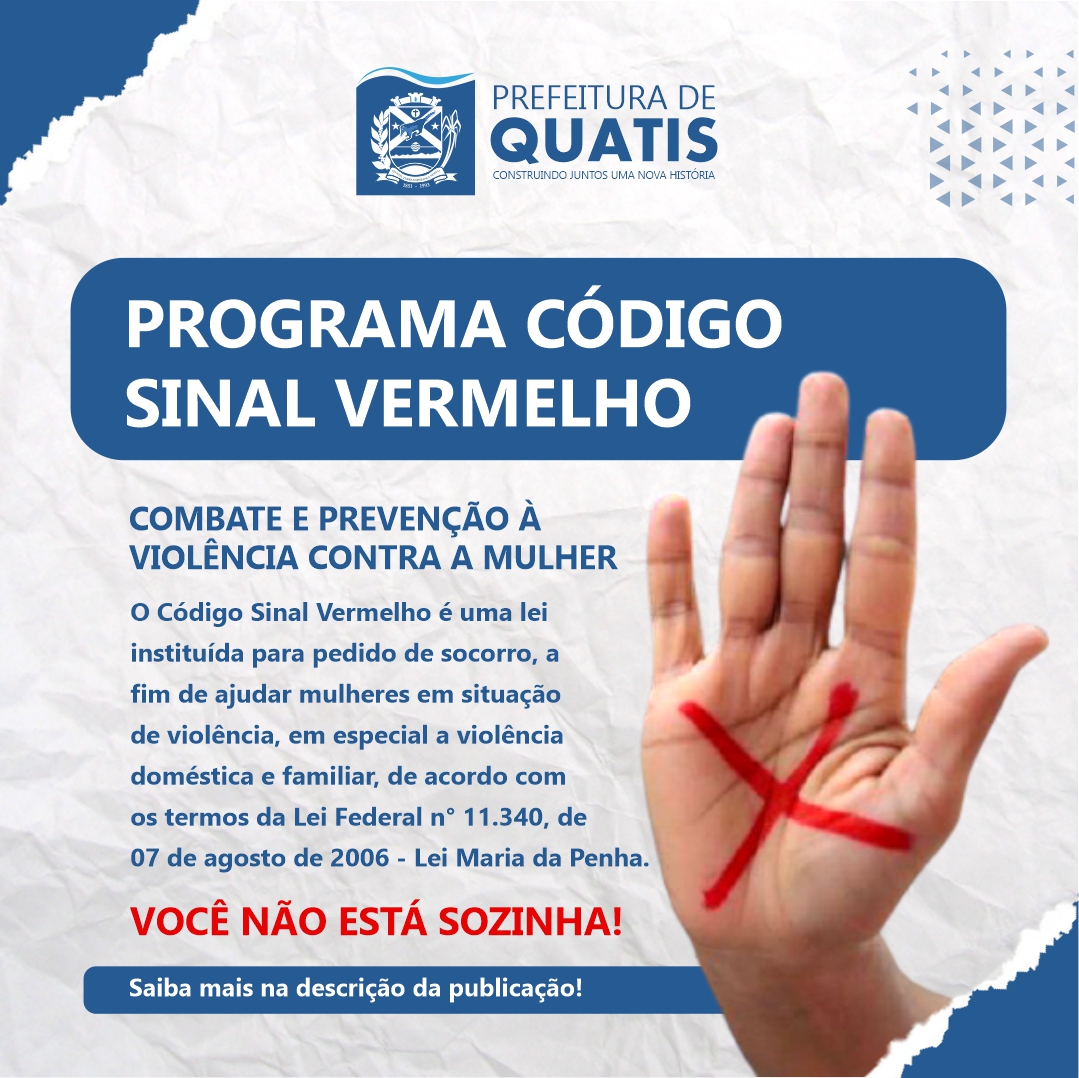 Programa CÓdigo Sinal Vermelho Combate E PrevenÇÃo À ViolÊncia Contra A Mulher Prefeitura 0656