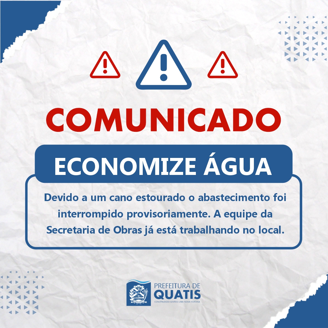 Comunicado Economize Gua Prefeitura Municipal De Quatis