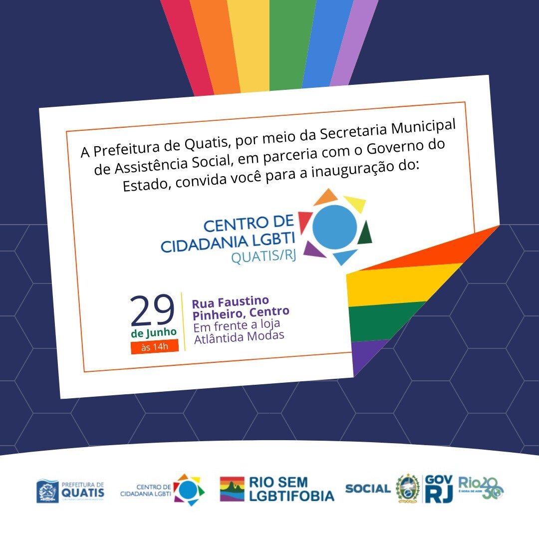 Convite Inaugura O Do Centro De Cidadania Lgbti Quatis Rj Prefeitura Municipal De Quatis