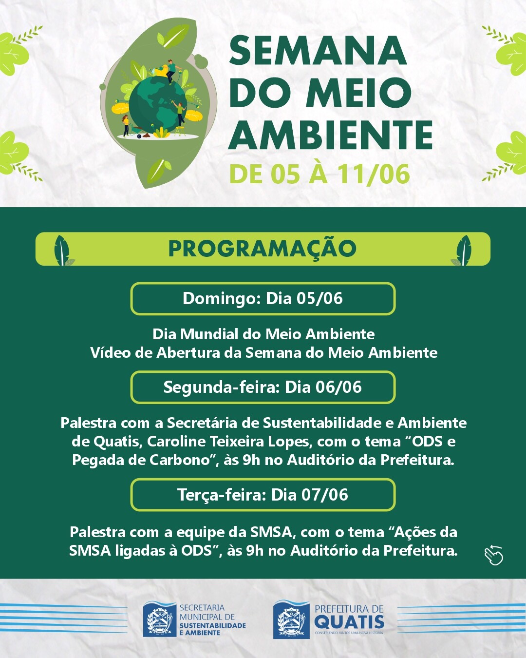 Dia do Meio Ambiente: campanha on-line, vídeo de alunos e quiz marcam a  data – Prefeitura de Vitória