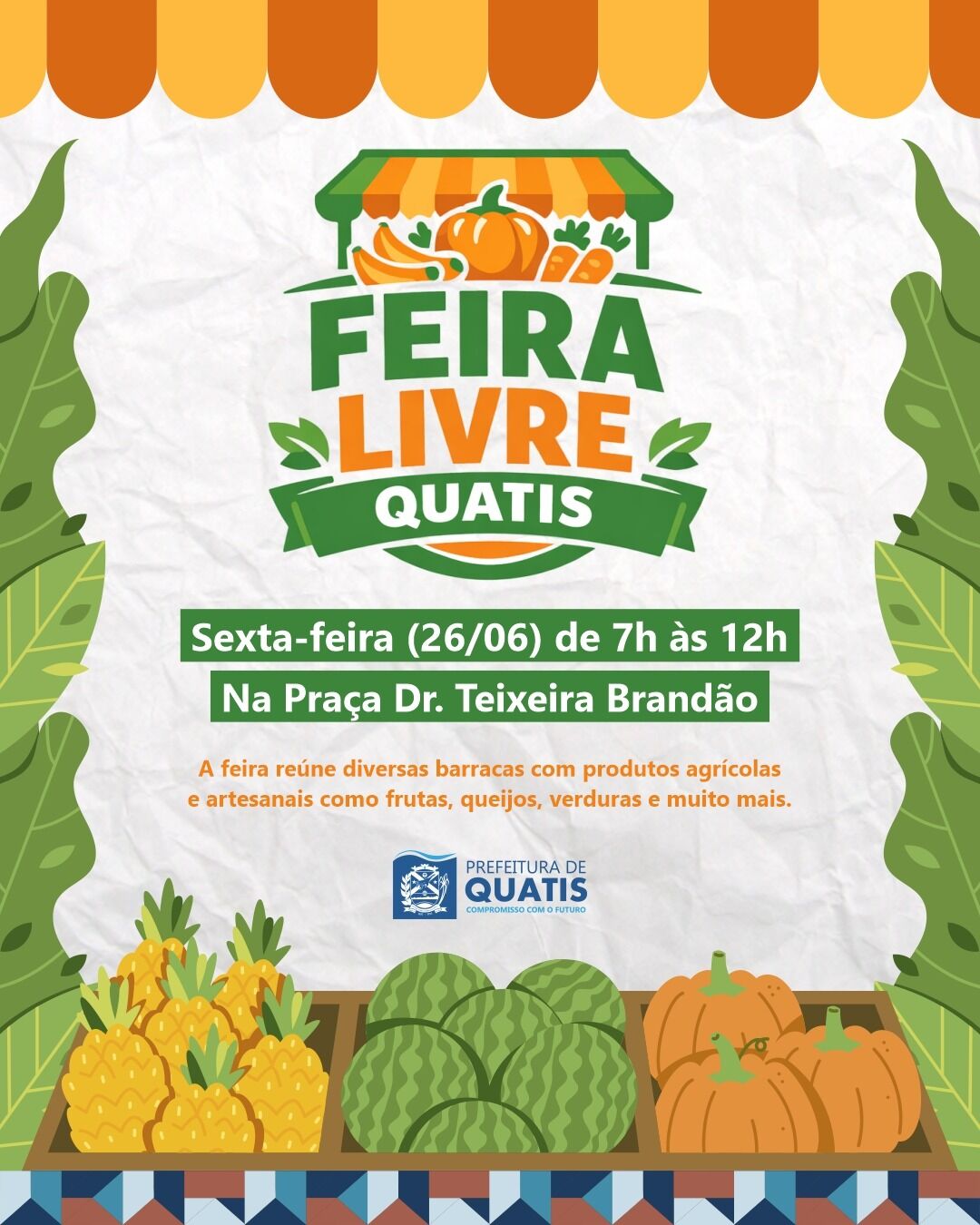 Quatis divulga Feira Livre com programação de economia local