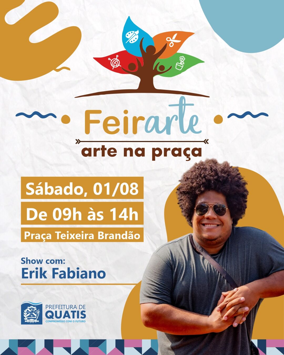 Card oficial da FeirArte em Quatis com show de rock